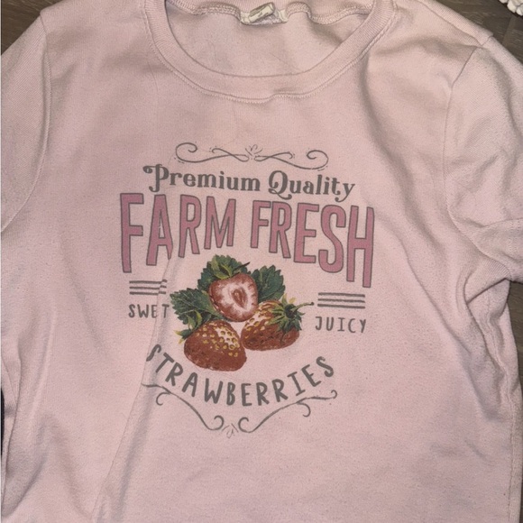 FULL TILT Fresh Strawberries Womens Baby Tee" from Tillys pink size L - Picture 5 of 9